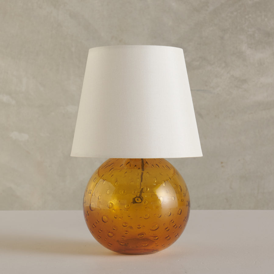 ITALIAN GLASS BOUDOIR TABLE LAMP, ITALY, 1950'S