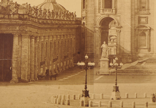 ANTIQUE MAMMOTH SEPIA PHOTOGRAPH OF THE VATICAN