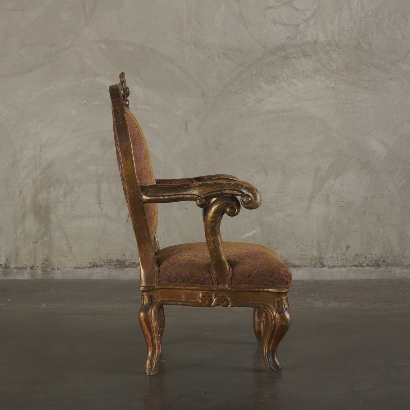 ITALIAN LOUIS XV STYLE FAUTEUIL, 19TH C