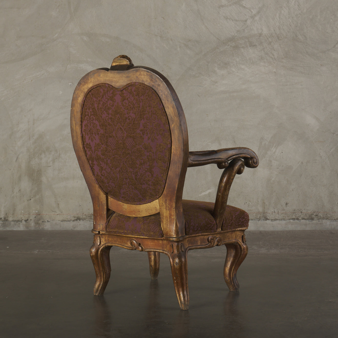 ITALIAN LOUIS XV STYLE FAUTEUIL, 19TH C