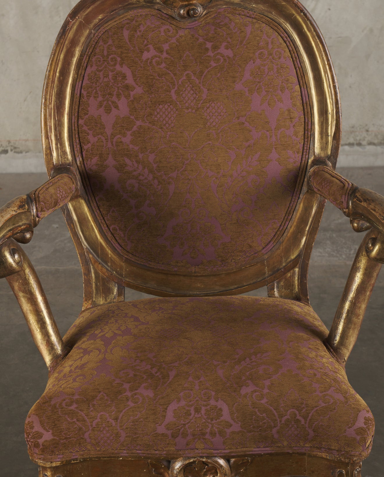 ITALIAN LOUIS XV STYLE FAUTEUIL, 19TH C
