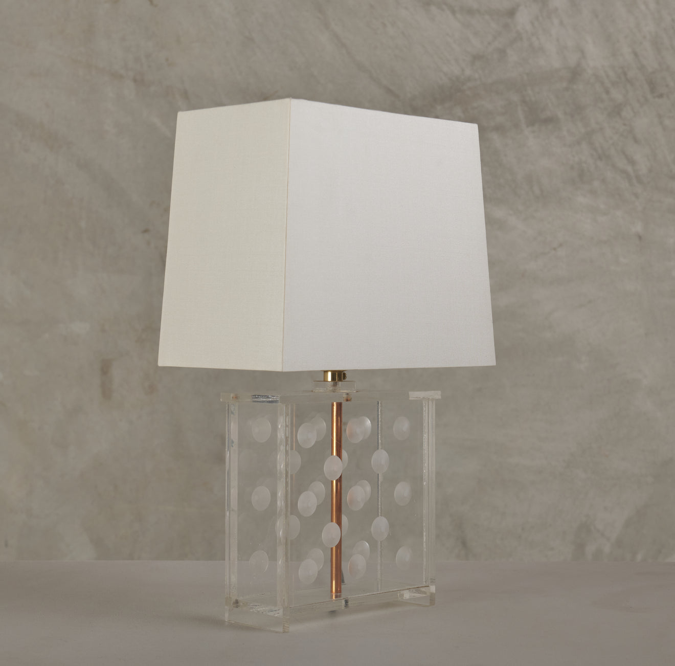 PAIR OF ITALIAN DOT PATTERN PLEXIGLASS TABLE LAMPS