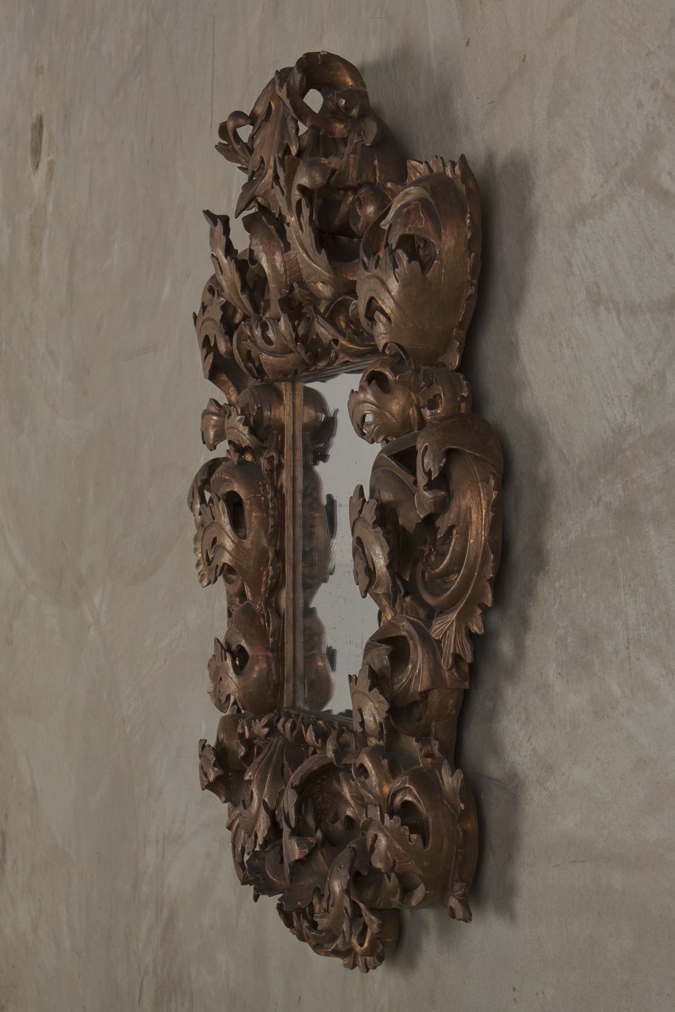 ITALIAN ROCOCO GILDED MIRROR, 19th C