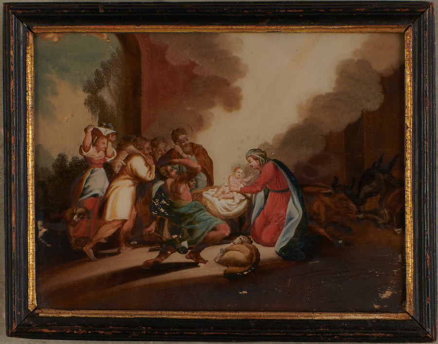 ITALIAN SCHOOL REVERSE PAINTING ON GLASS