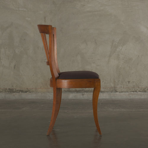 PAIR OF ITALIAN  SIDE CHAIRS WITH MARQUETRY BACKS