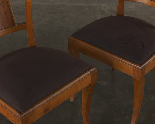 ITALIAN  SIDE CHAIRS WITH MARQUETRY BACKS