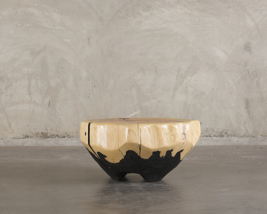 IVORY CEDAR SIDE TABLE BY DAN POLLOCK