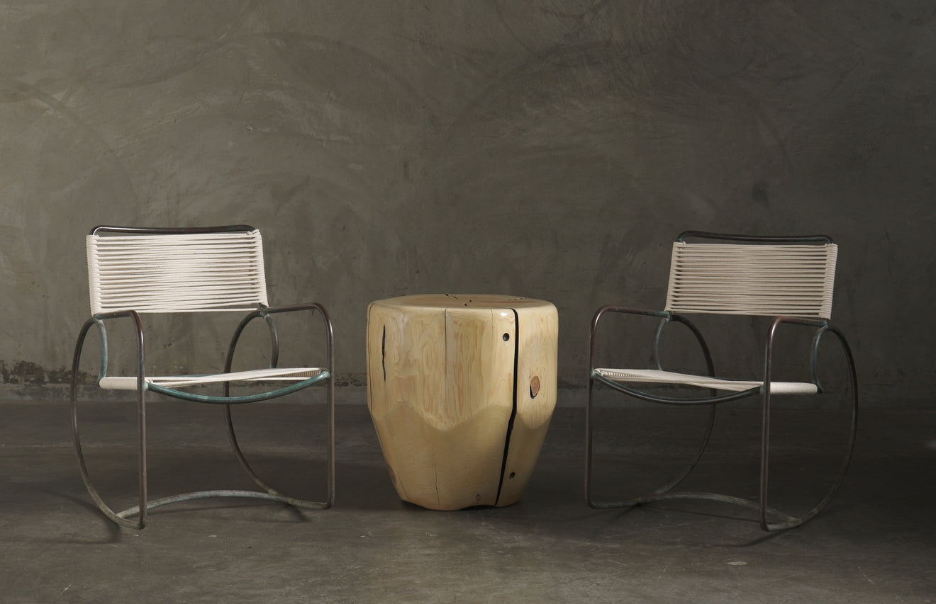 IVORY CEDAR SIDE TALL TABLE BY DAN POLLOCK