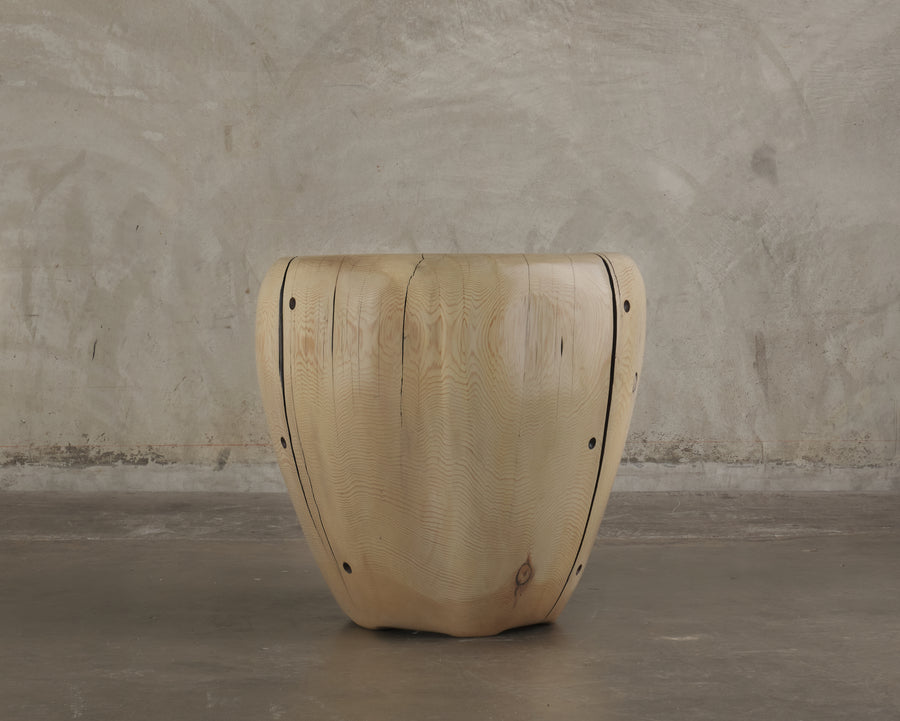 IVORY CEDAR SIDE TABLE BY DAN POLLOCK