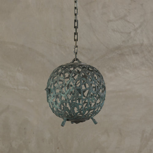 JAPANESE BRONZE HANGING CANDLE LANTERN