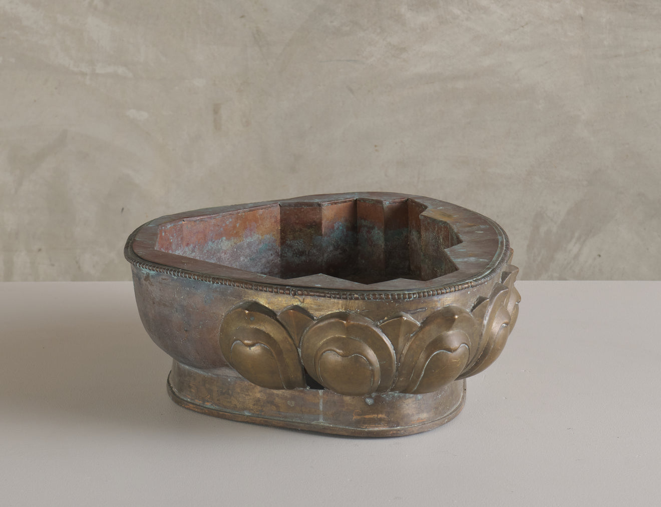 JAPANESE BRONZE LOTUS PLANTER, 19TH C