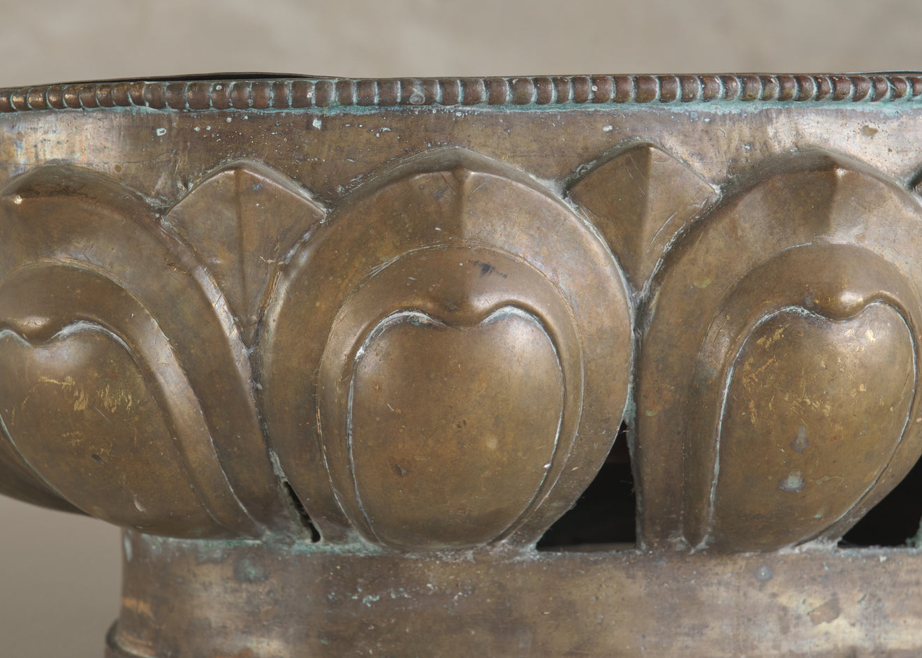 JAPANESE BRONZE LOTUS PLANTER, 19TH C