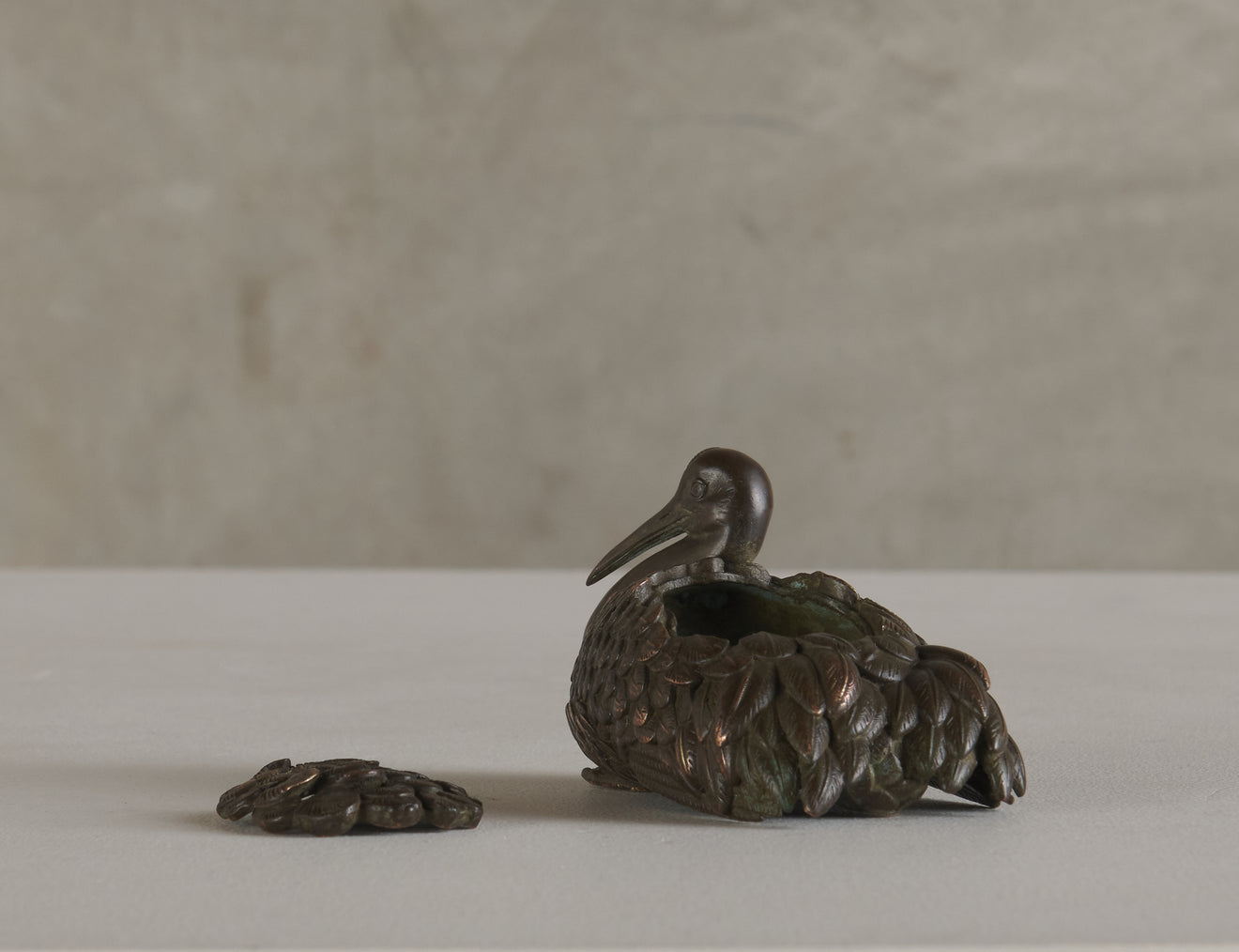 JAPANESE MEIJI PERIOD BRONZE BIRD CENSER(s)
