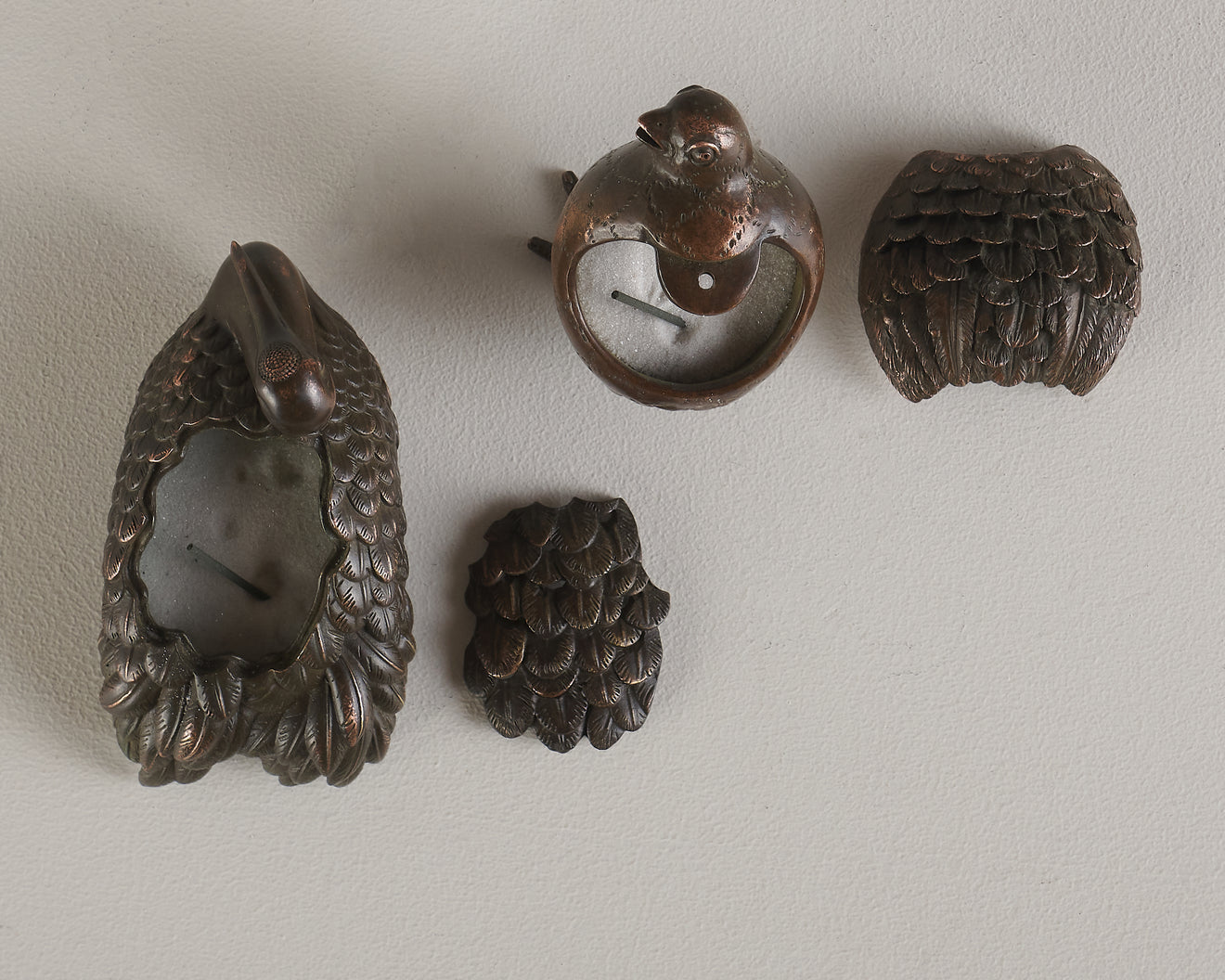 JAPANESE MEIJI PERIOD BRONZE BIRD CENSER(s)