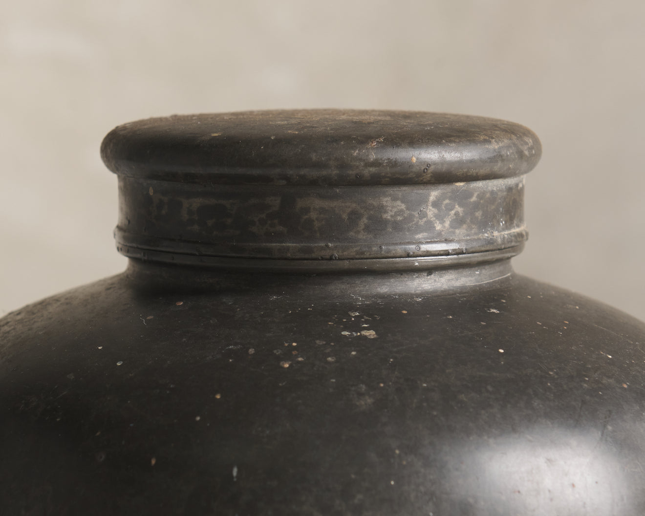 JAPANESE PEWTER COVERED URN, MEIJI PERIOD