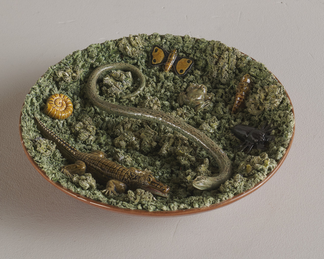 MAJOLICA PLATE, PORTUGAL, C1880