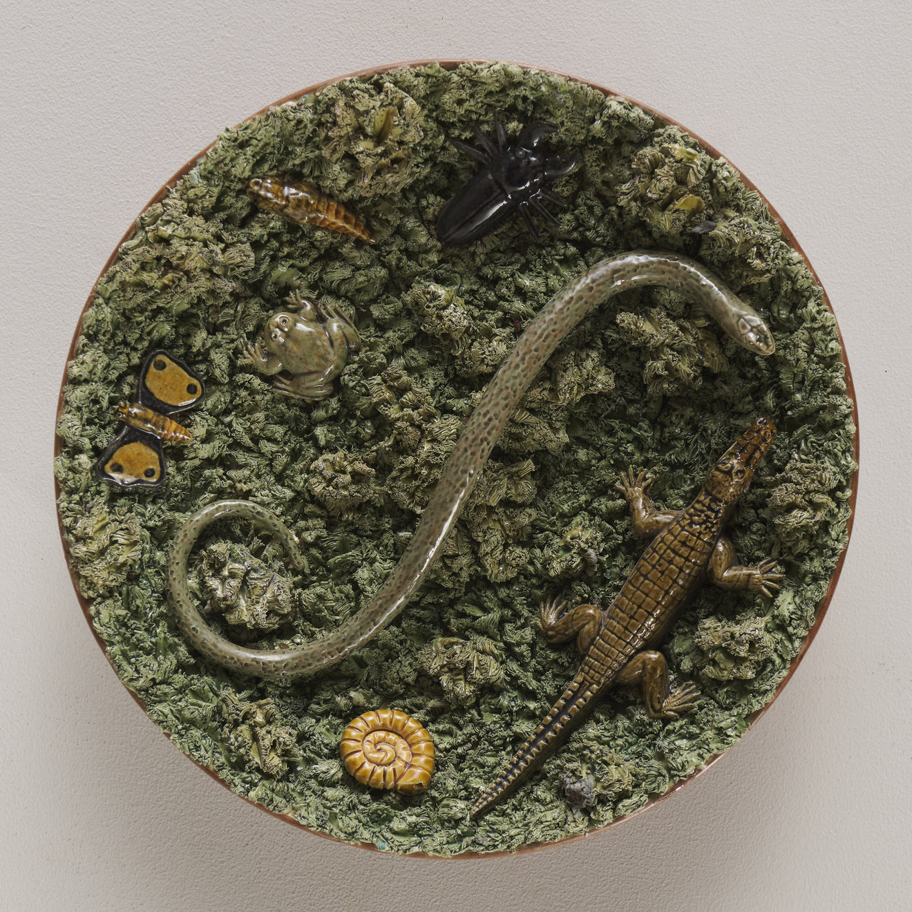 MAJOLICA PLATE, PORTUGAL, C1880
