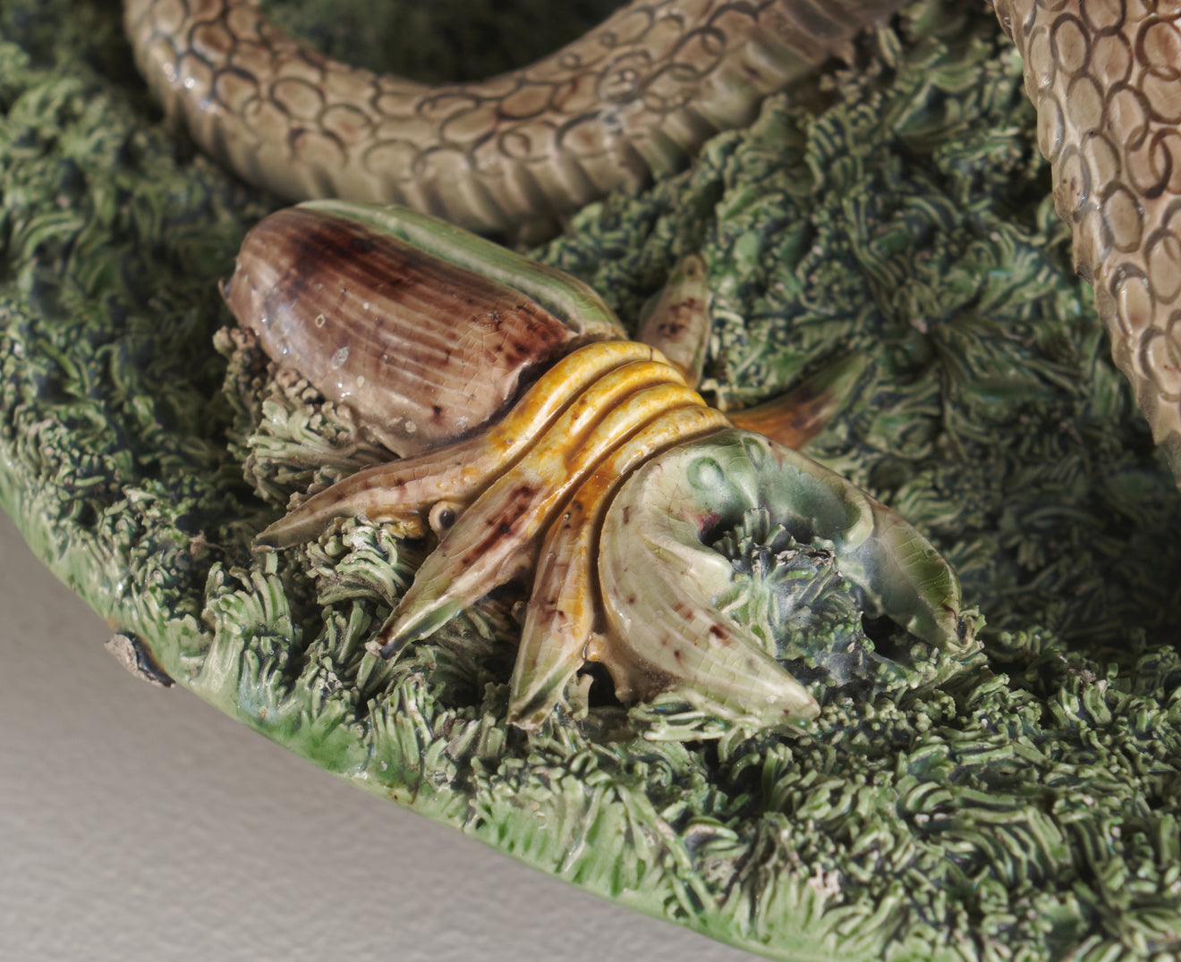 JOSE A CUNHA PALISSY MAJOLICA PLATE, PORTUGAL, C1880