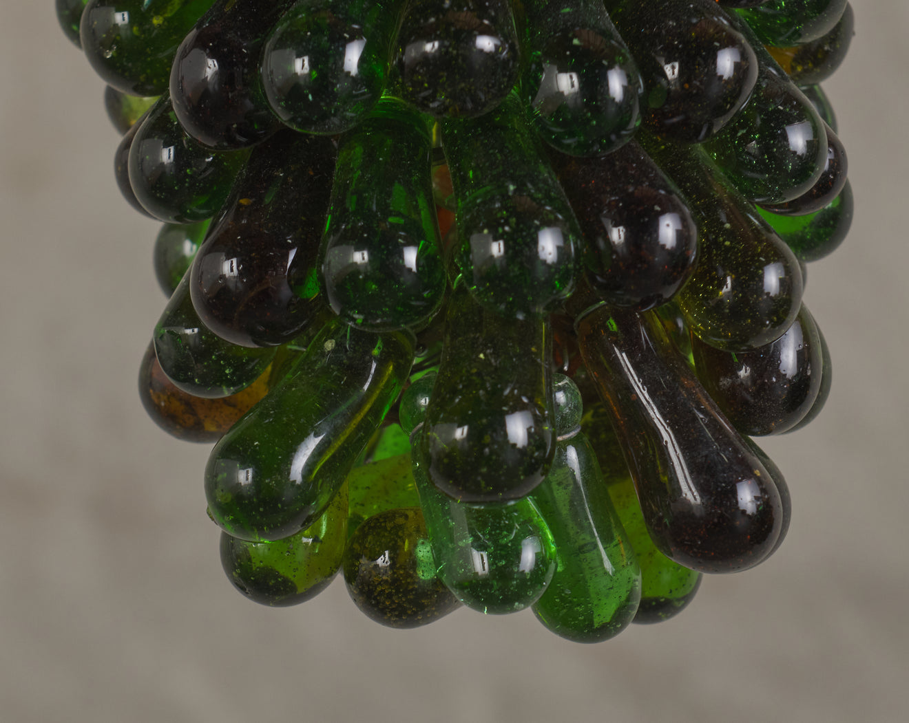 PAIR OF MURANO GLASS GRAPE CLUSTER PENDANTS, ITALY, C1970