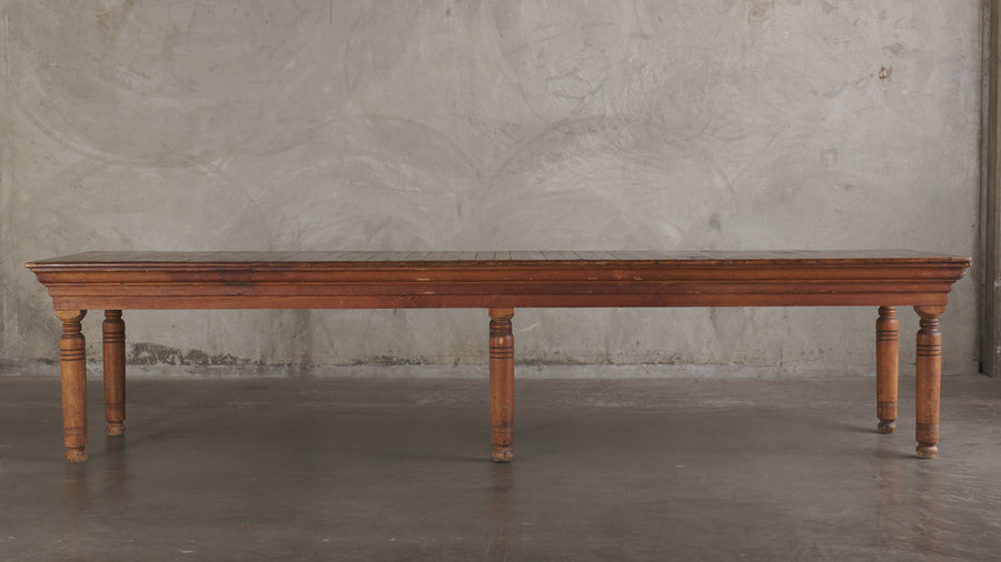 LARGE STRIP CONSTRUCTED CONSOLE TABLE,c1870