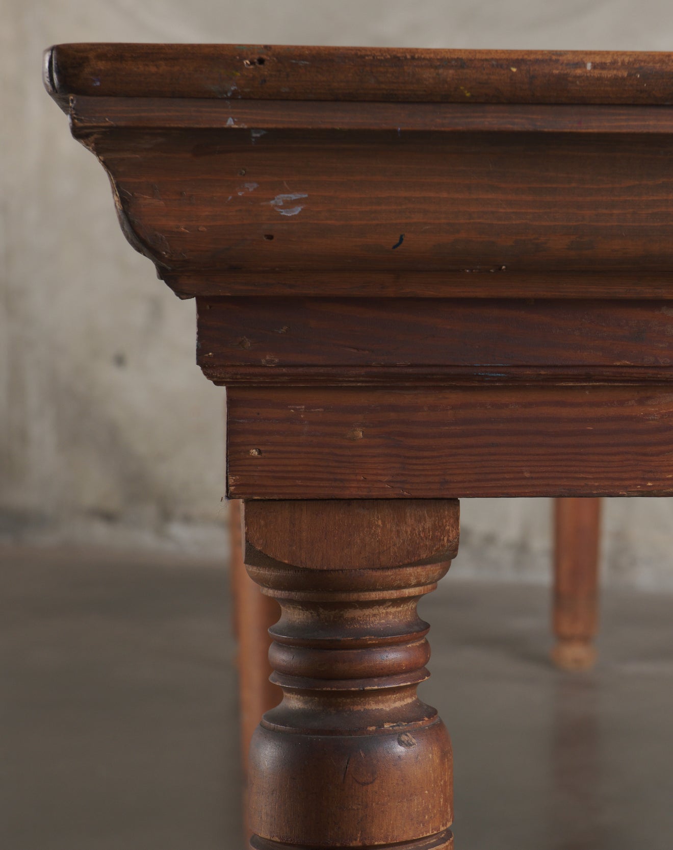 LARGE STRIP CONSTRUCTED CONSOLE TABLE,c1870