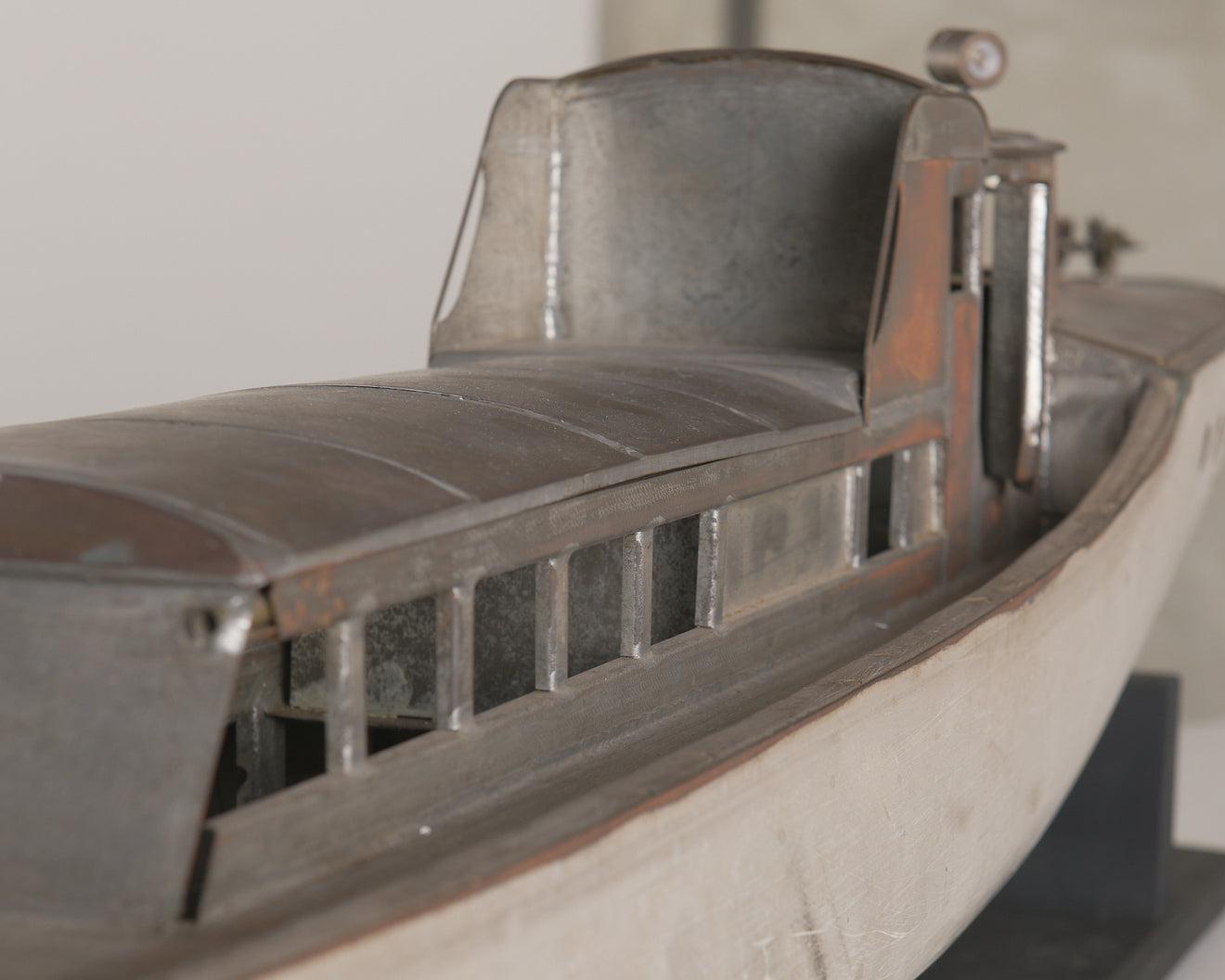 LARGE  METAL FOLK MODEL POND YACHT