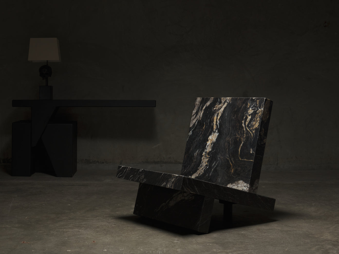 MARBLE LOUNGE CHAIR, 20TH CENTURY