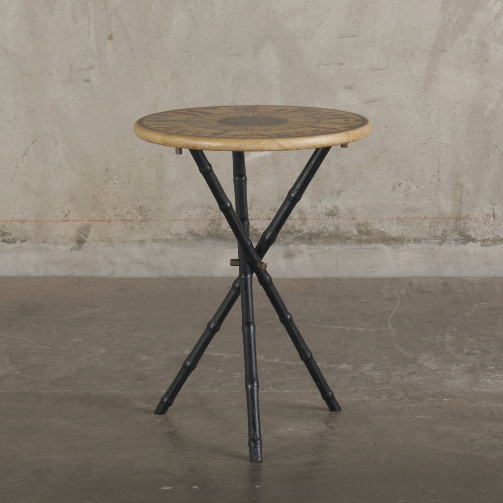 MARIA TERESA MENDEZ HAND PAINTED GOAT SKIN SIDE TABLE – Blackman Cruz