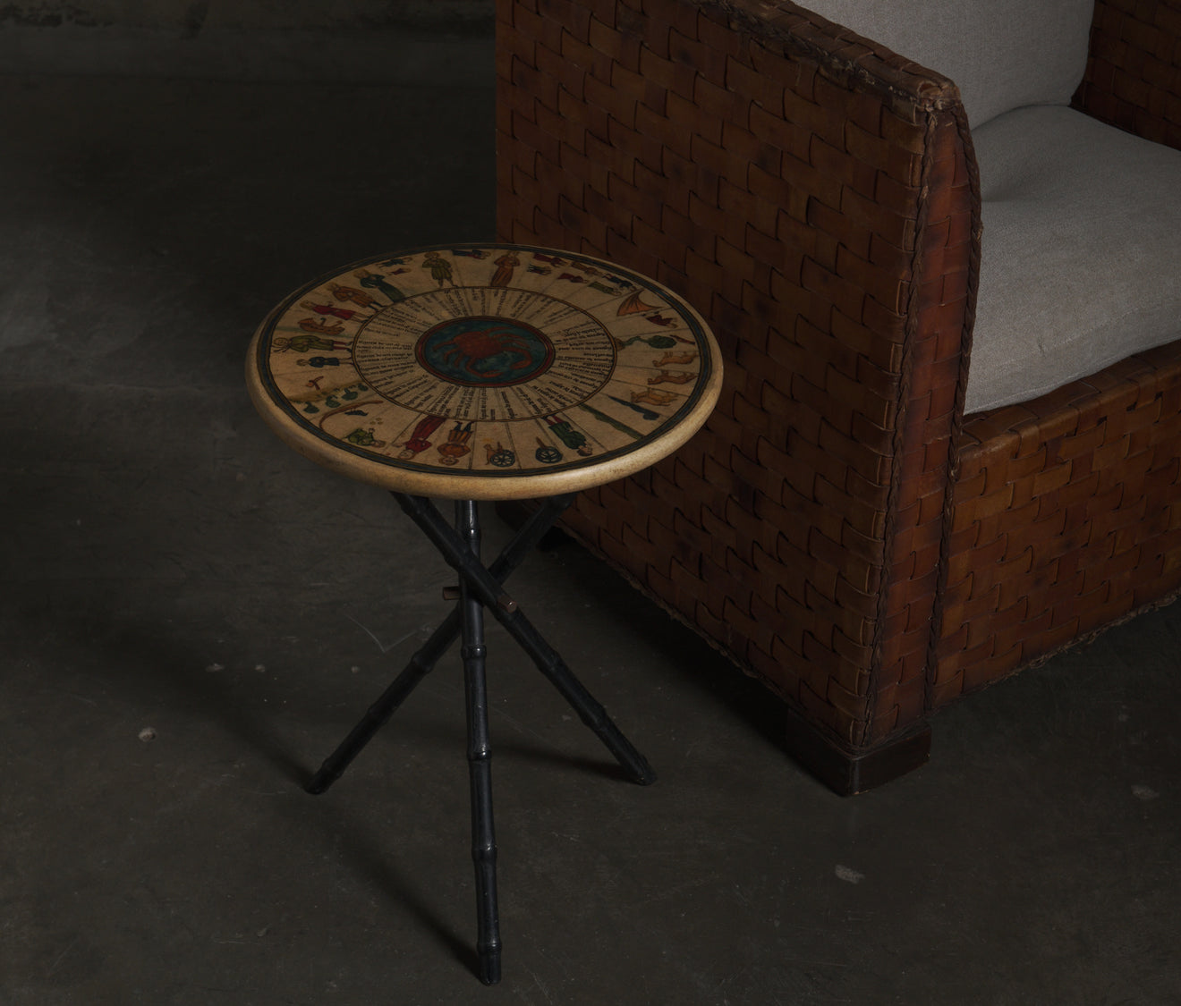 MARIA TERESA MENDEZ HAND PAINTED GOAT SKIN SIDE TABLE – Blackman Cruz