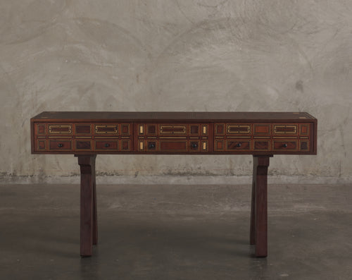 MARQUETRY CONSOLE WITH 3 DRAWERS BY ERNESTO VELAZQUEZ
