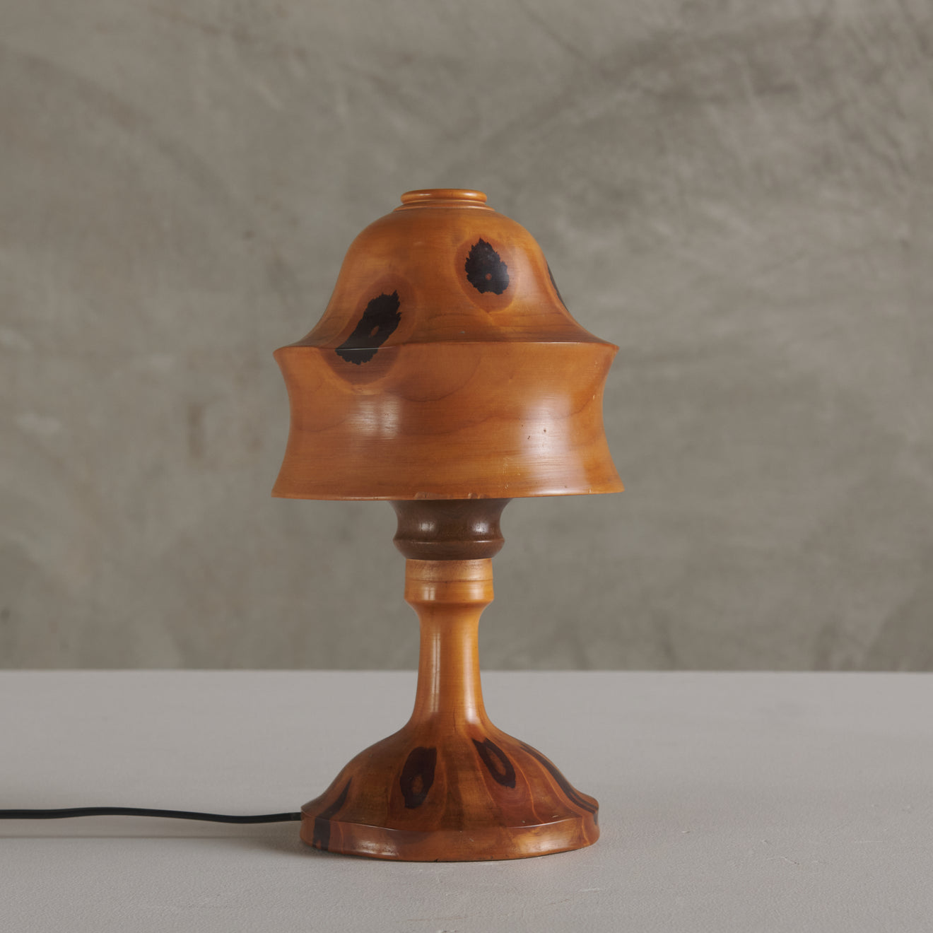 BRAZILIAN BUTTERFLY WOOD MUSHROOM TABLE LAMP