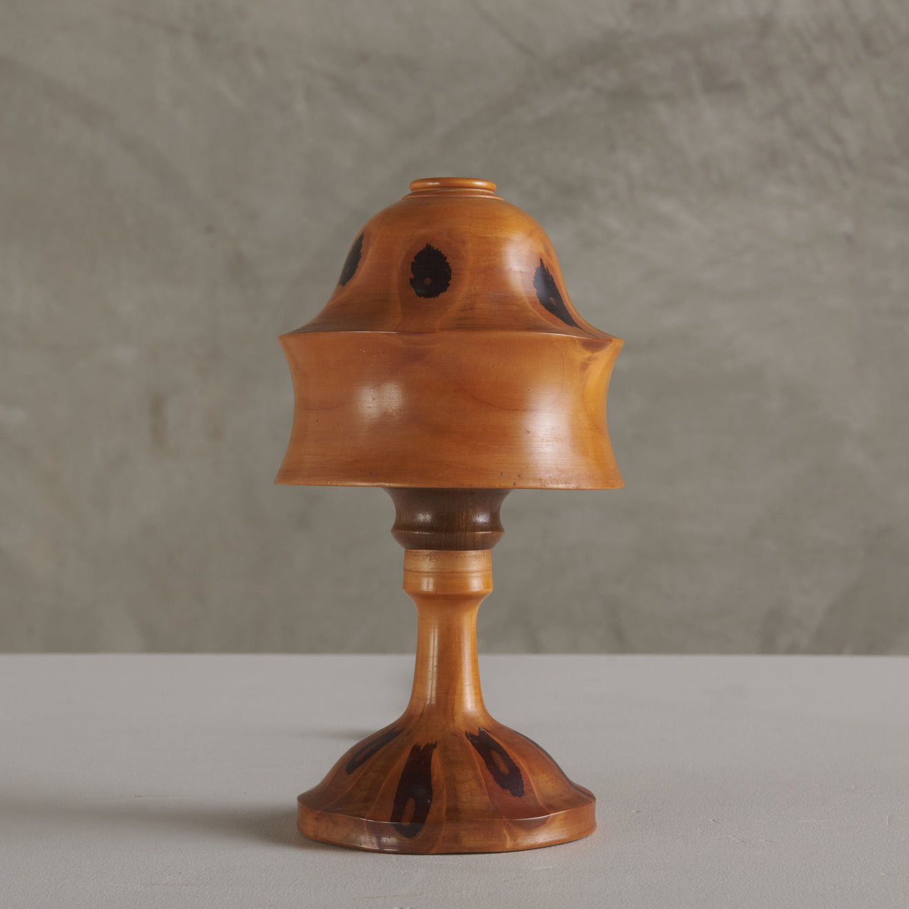 BRAZILIAN BUTTERFLY WOOD MUSHROOM TABLE LAMP