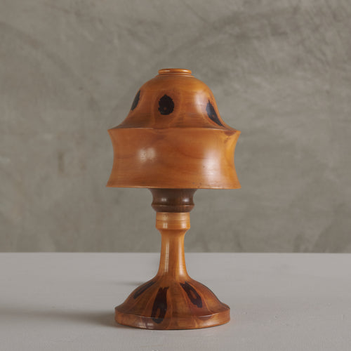 BRAZILIAN BUTTERFLY WOOD MUSHROOM TABLE LAMP