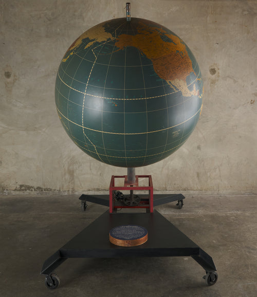 MONUMENTAL 6 FOOT DIAM. WORLD GLOBE WITH MOTOR