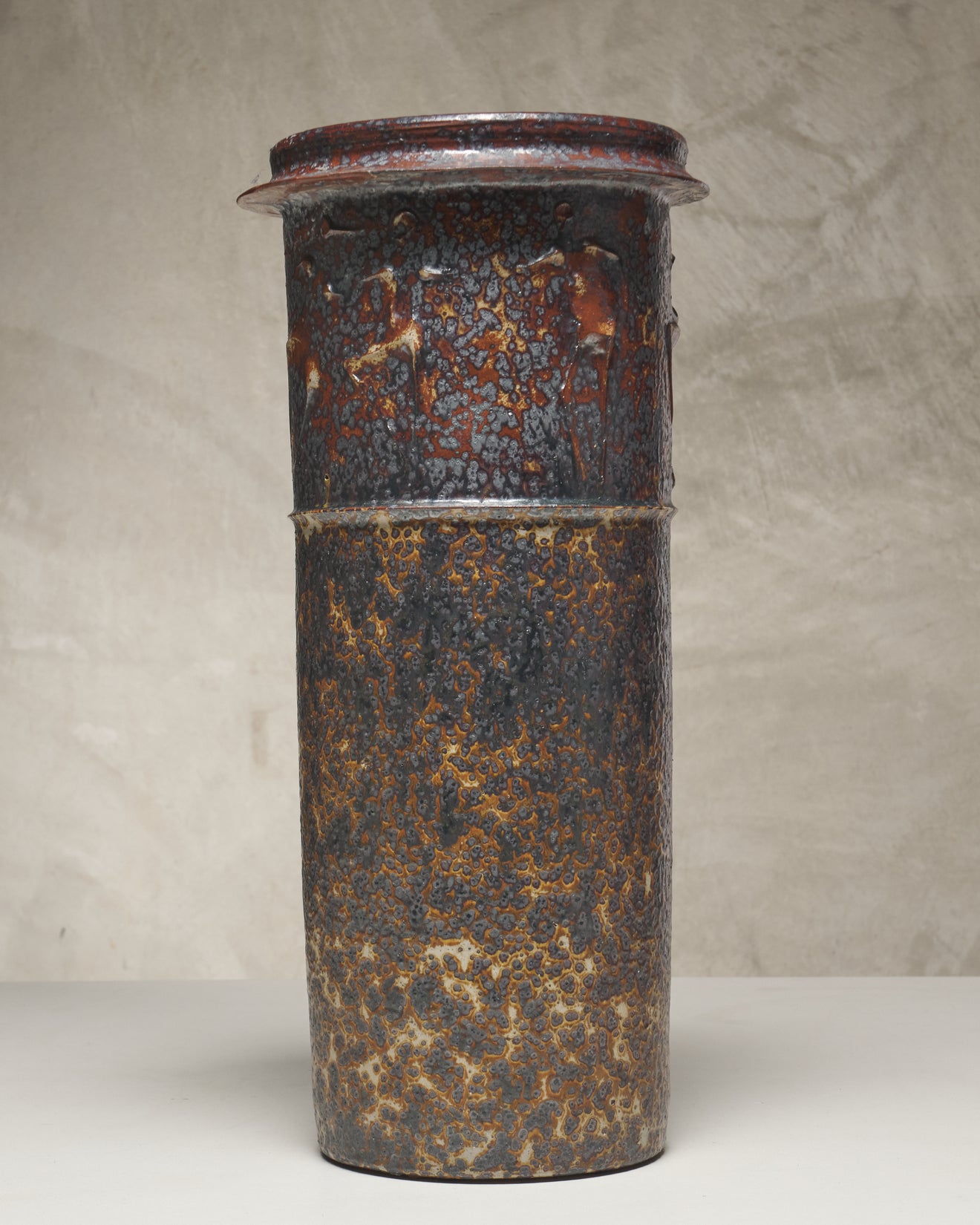 MONUMENTAL SIGNED CLAES THELL STONEWARE VASE, SWEDEN, C1971