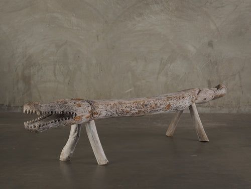 MYTHOLOGICAL CROCODILE BENCH, 20th C