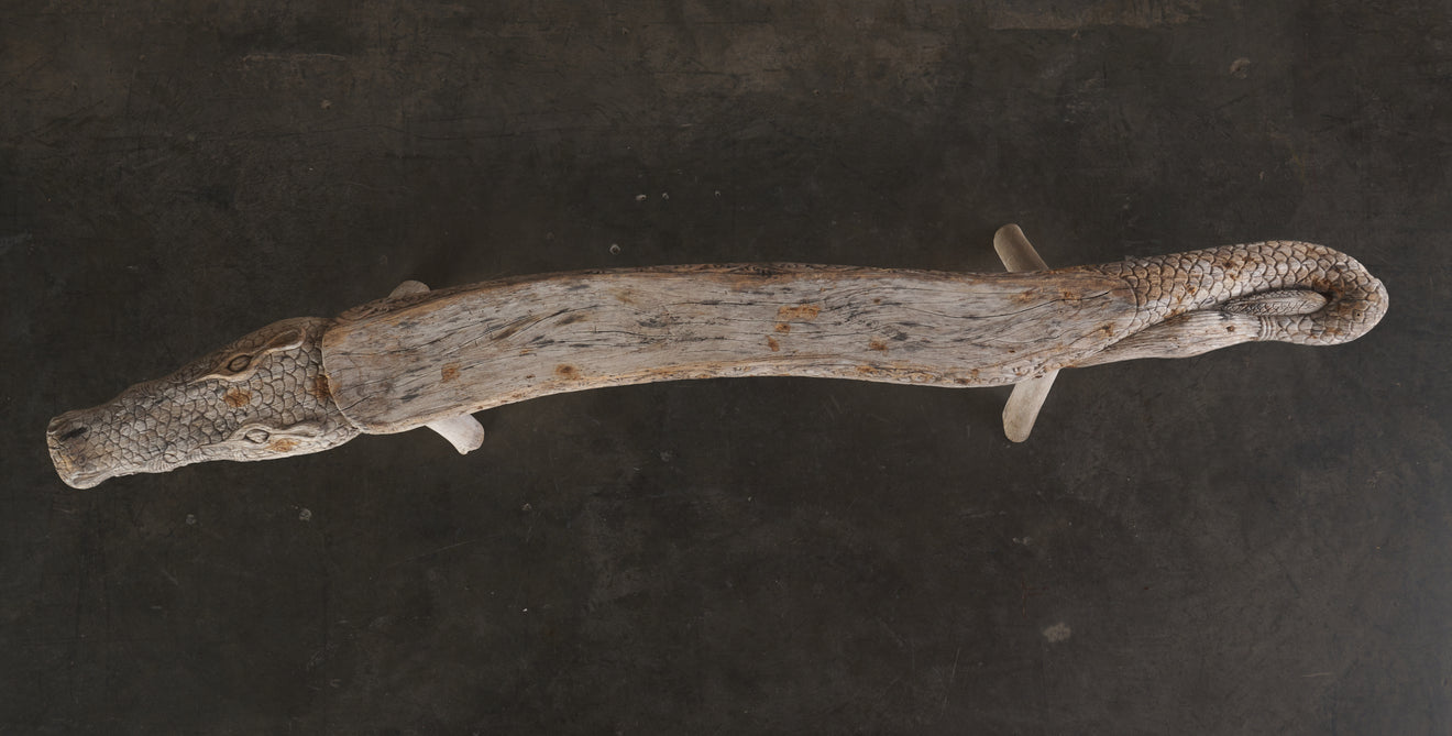 MYTHOLOGICAL CROCODILE BENCH, 20th C