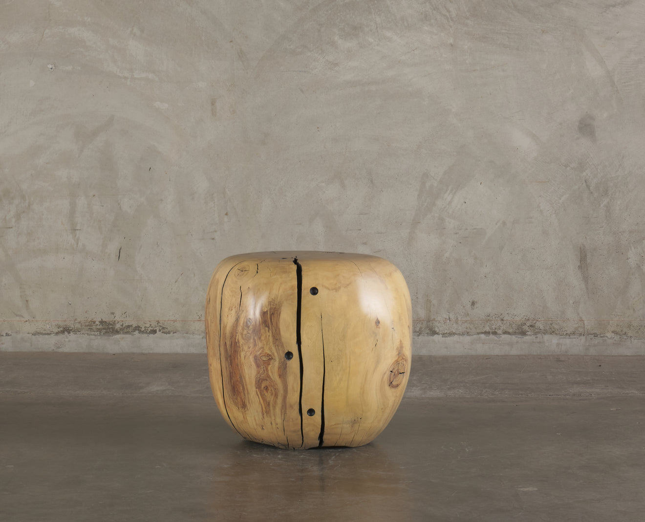NATURAL COTTONWOOD SIDE TABLE BY DAN POLLOCK
