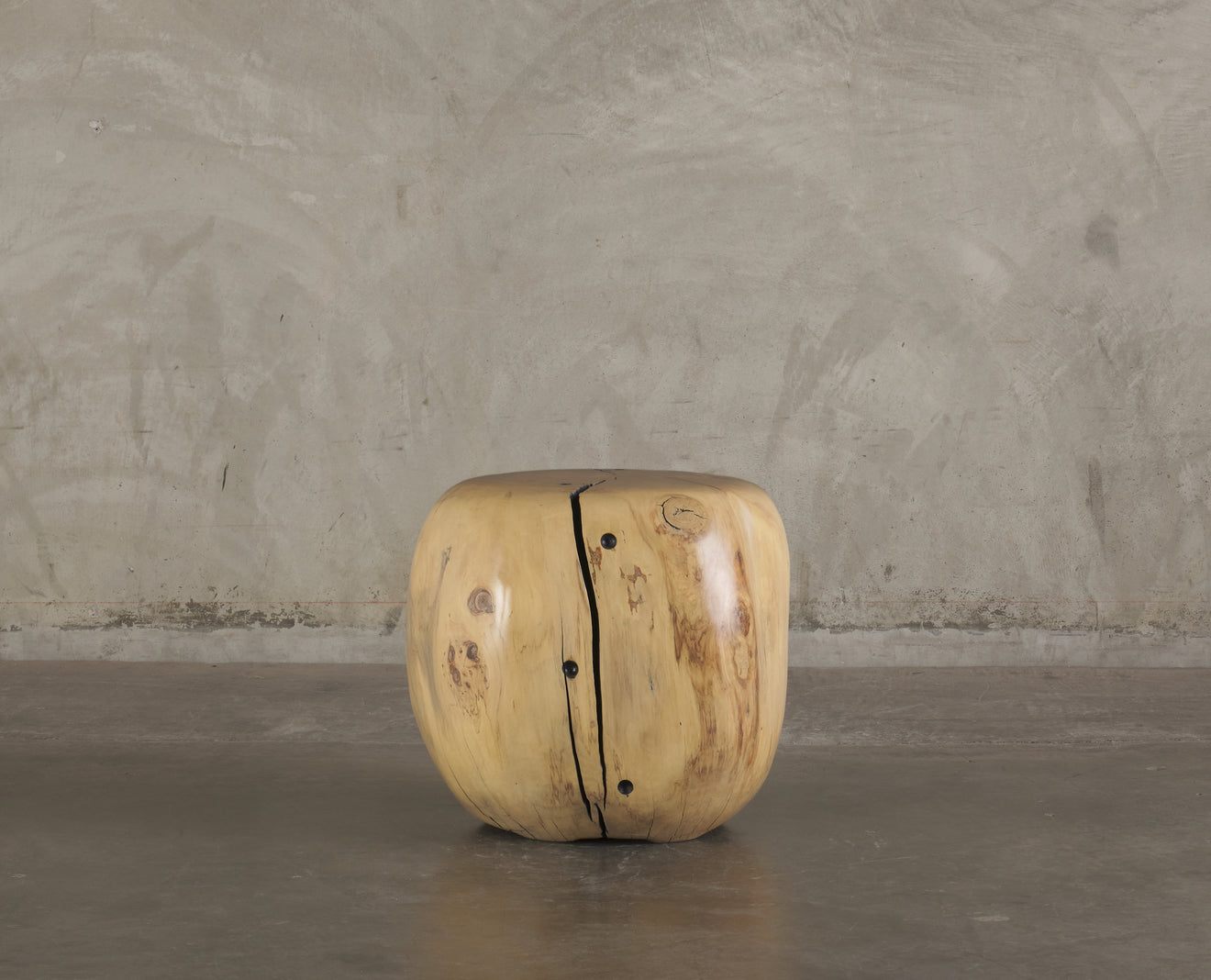 NATURAL COTTONWOOD SIDE TABLE BY DAN POLLOCK