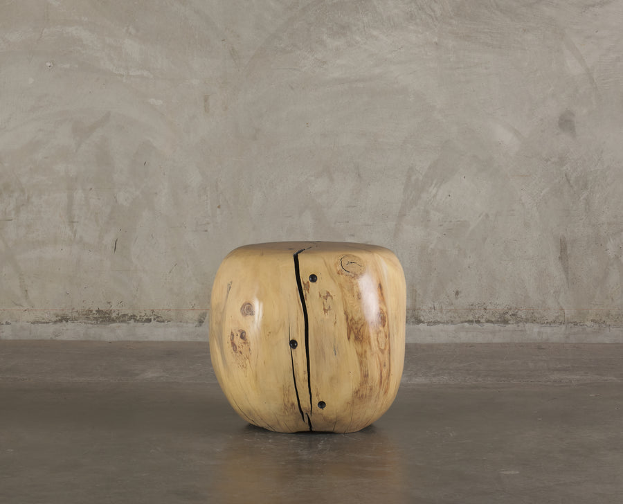 NATURAL COTTONWOOD SIDE TABLE BY DAN POLLOCK