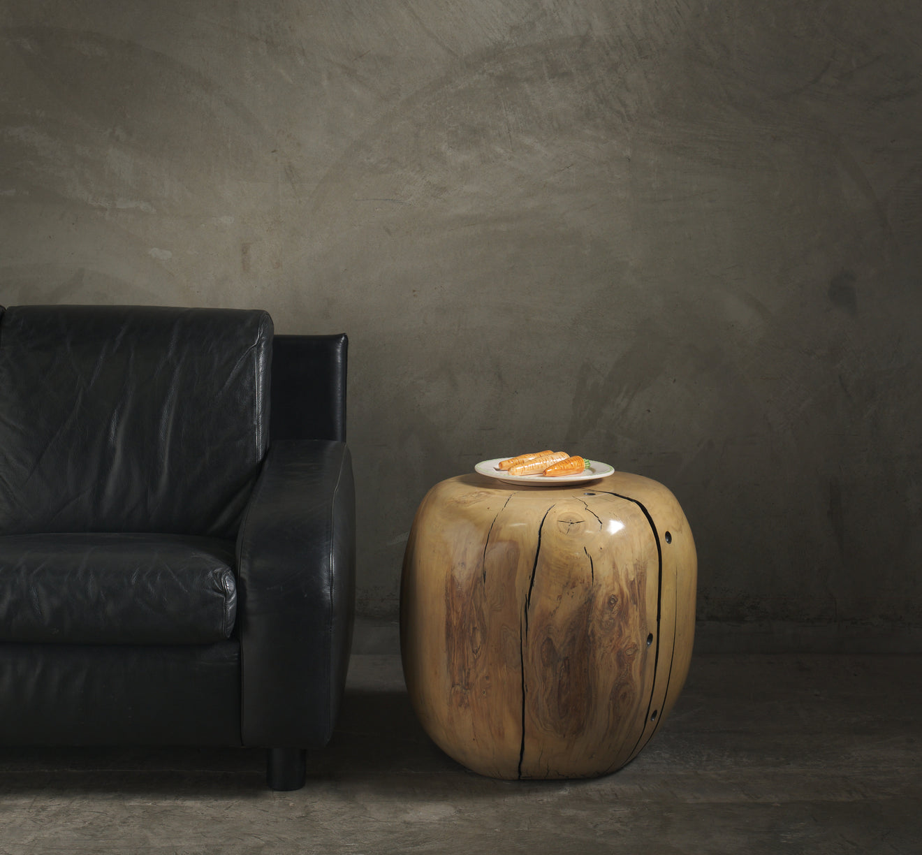 NATURAL COTTONWOOD SIDE TABLE BY DAN POLLOCK