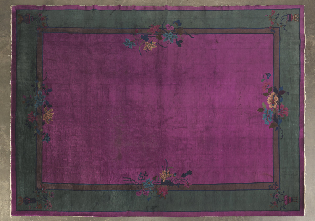 JEWEL TONED NICHOL'S ART DECO RUG