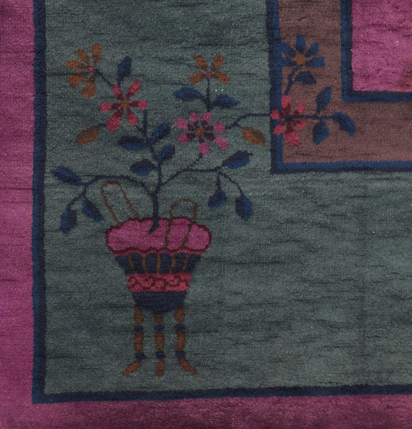 JEWEL TONED NICHOL'S ART DECO RUG