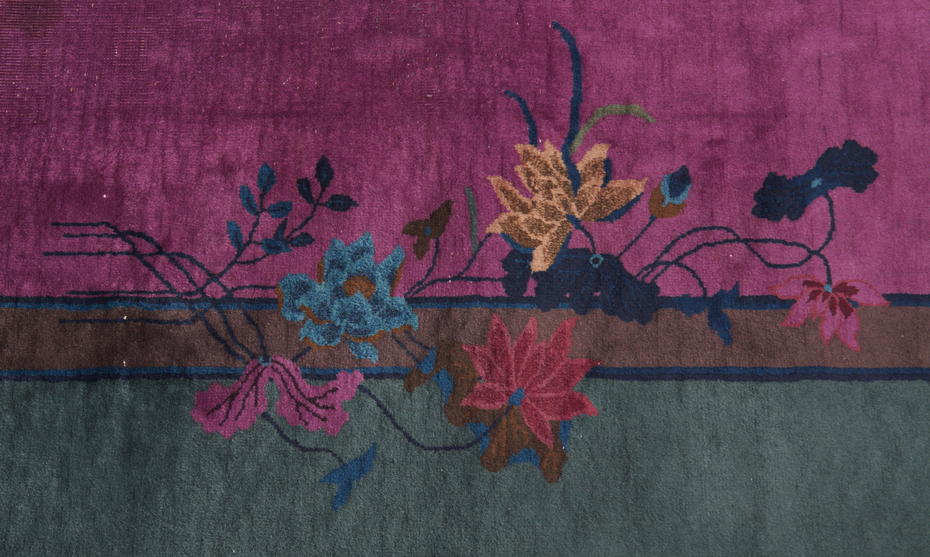 JEWEL TONED NICHOL'S ART DECO RUG