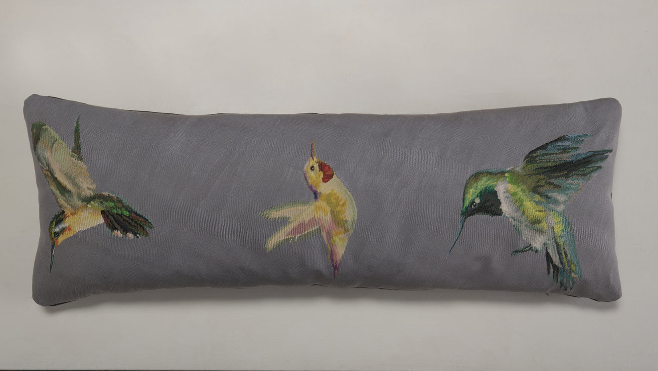 ALEXANDER MCQUEEN AUBUSSON HUMMINGBIRD PILLOW(S): BOLSTER & LUMBAR