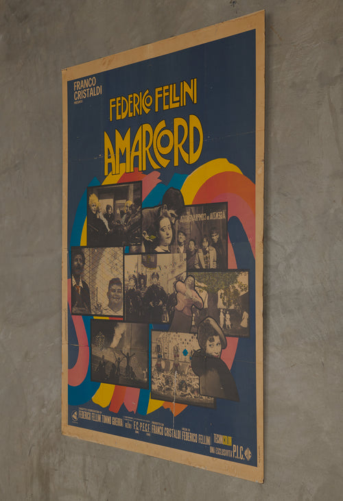 ORIGINAL 'AMARCORD' MOVIE POSTER ON MASONITE