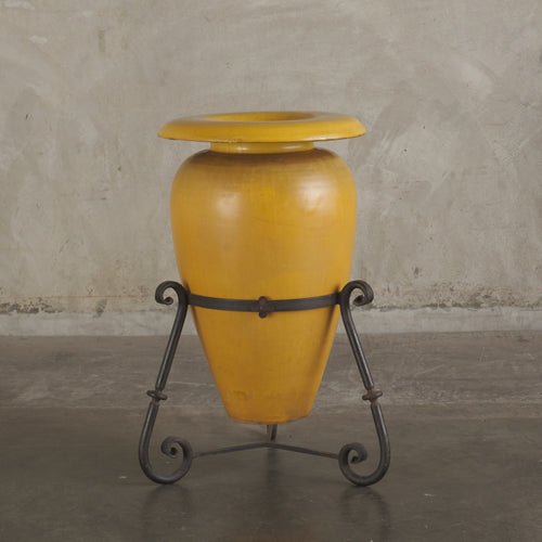 PACIFIC POTTERY URN WITH IRON STAND, USA, 1920's