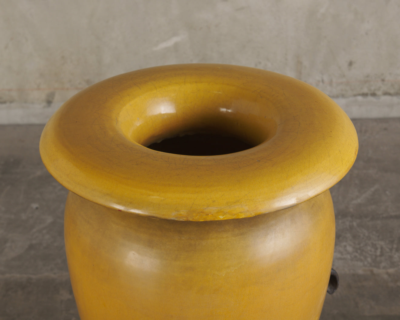 PACIFIC POTTERY URN WITH IRON STAND, USA, 1920's