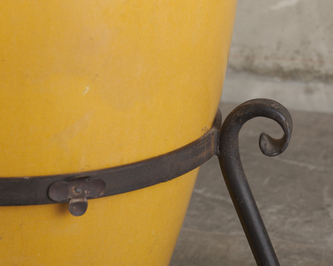 PACIFIC POTTERY URN WITH IRON STAND, USA, 1920's