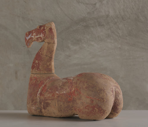 Han Dynasty Painted Pottery Horse Torso and Head